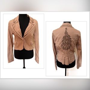 La Belle jacket with beaded peacock. Size junior 7. (see measurements)